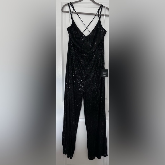 Lulus Pants - Lulu’s “Isn’t It Iconic Black” sequined wide leg jumpsuit. Never worn, has tags